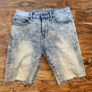 American Eagle Outfitters Light Blue Acid Wash Denim Cutoff Shorts